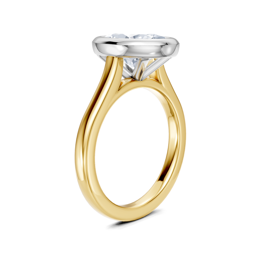 Image for Cathedral Bezel Set Engagement Ring | 18k Two Tone