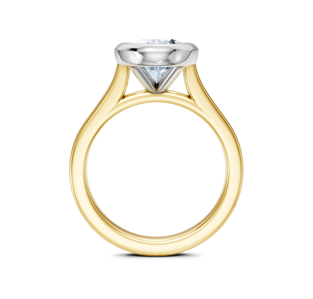 Image for Cathedral Bezel Set Engagement Ring | 18k Two Tone
