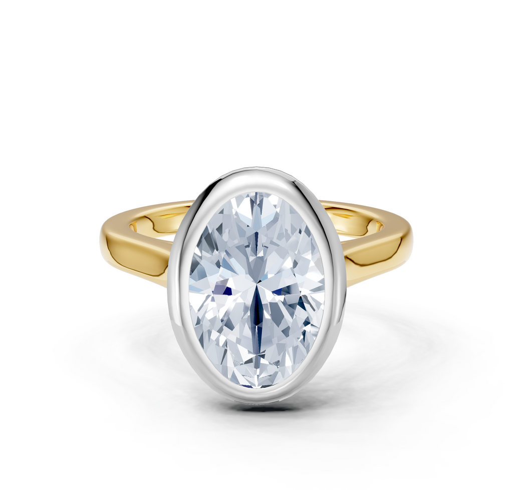 Image for Cathedral Bezel Set Engagement Ring | 18k Two Tone