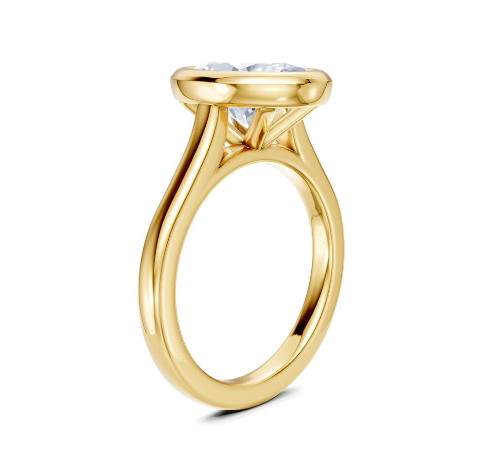 Image for Cathedral Bezel Set Engagement Ring | 14k Yellow Gold