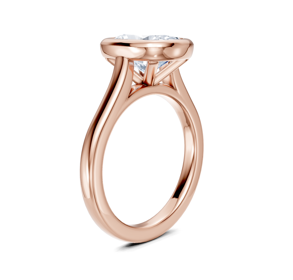 Image for Cathedral Bezel Set Engagement Ring | 18k Rose Gold