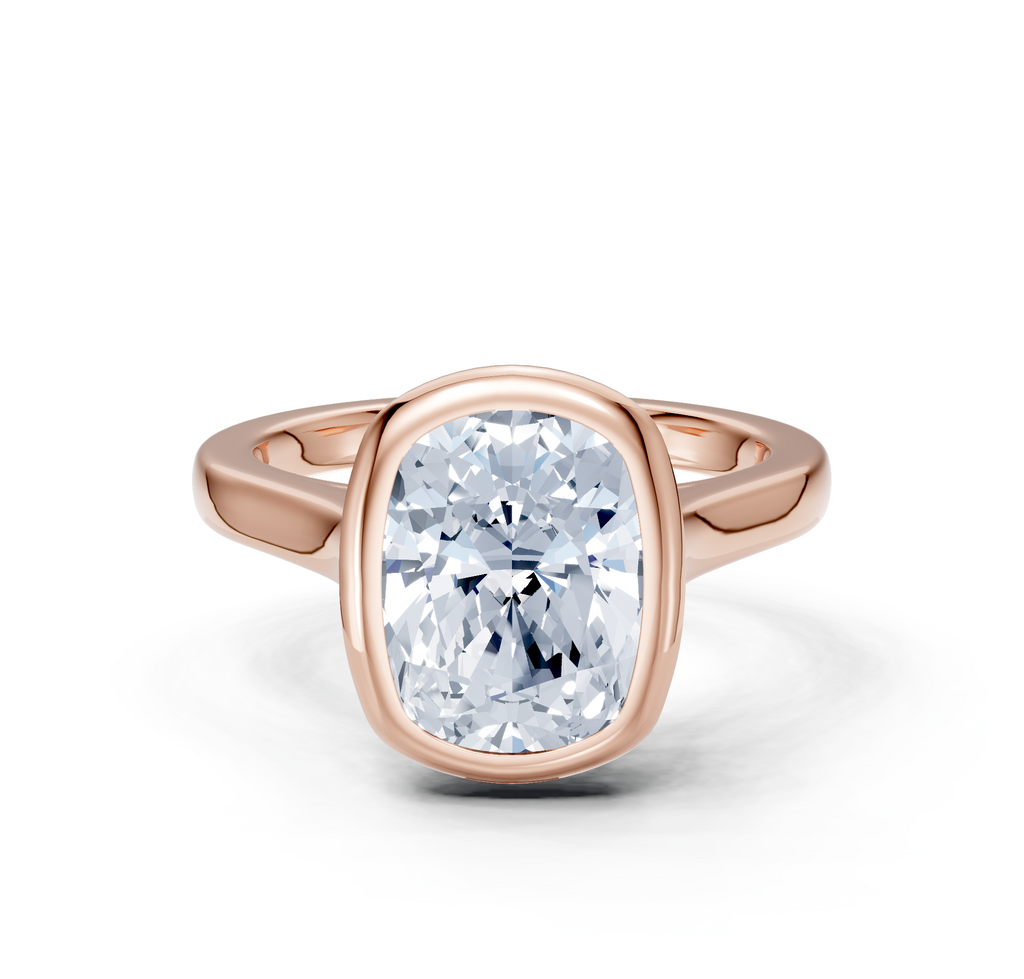 Image for Cathedral Bezel Set Engagement Ring | 14k Rose Gold