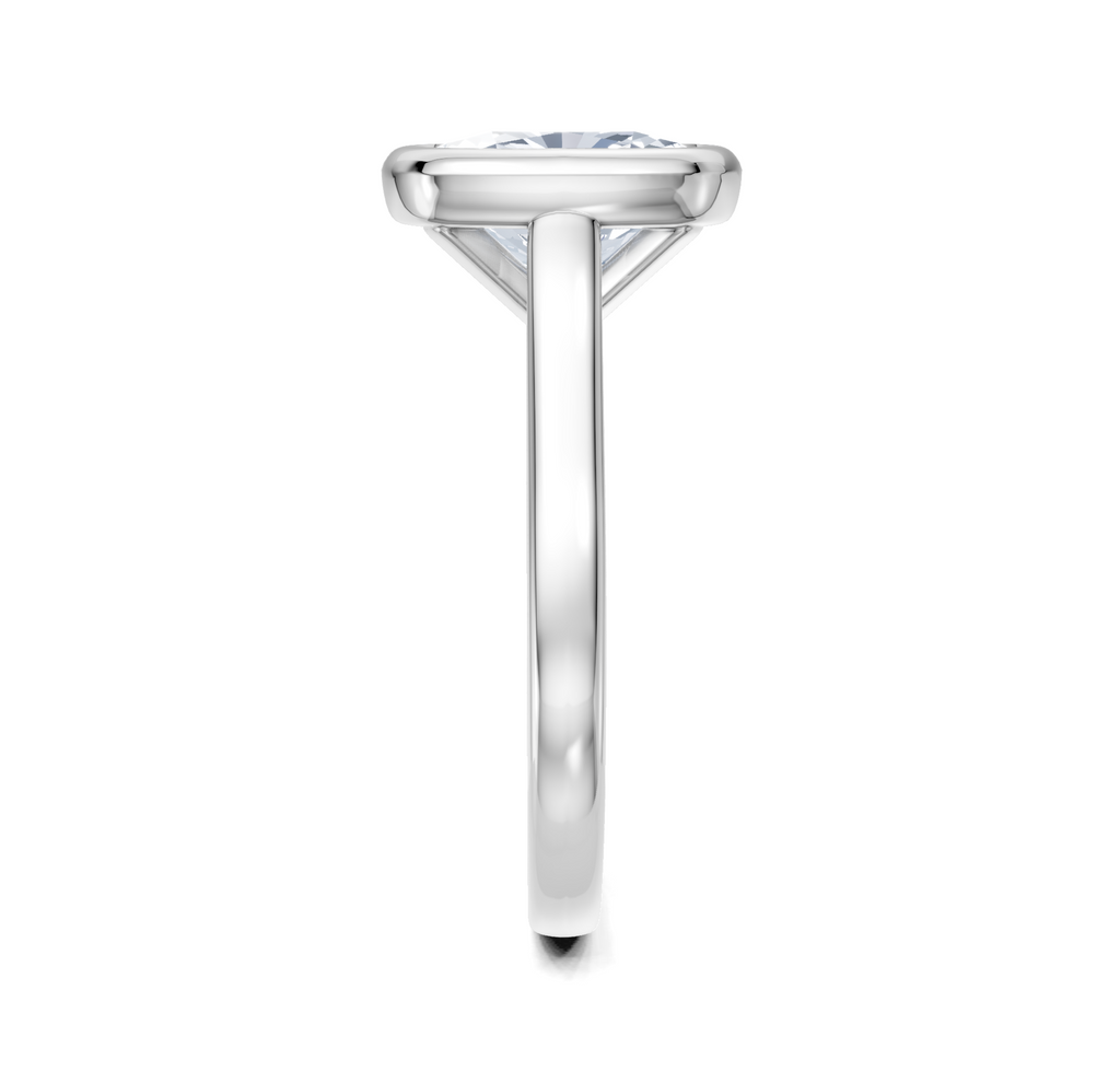 Image for Cathedral Bezel Set Engagement Ring | 18k White Gold