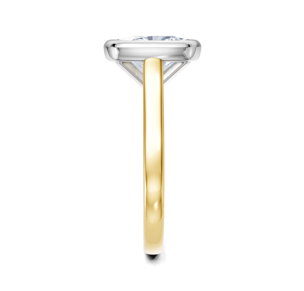 Image for Cathedral Bezel Set Engagement Ring | 18k Two Tone