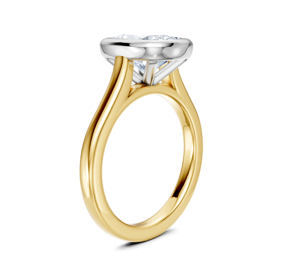 Image for Cathedral Bezel Set Engagement Ring | 18k Two Tone