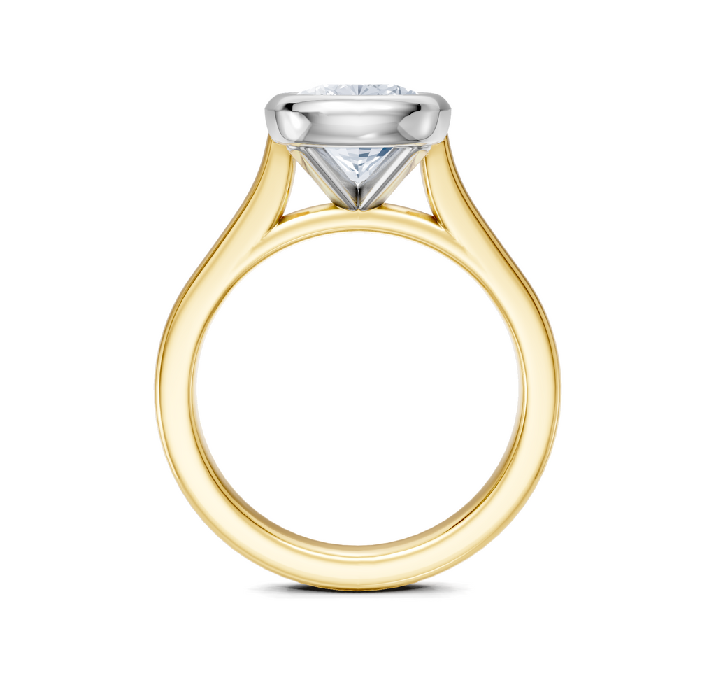 Image for Cathedral Bezel Set Engagement Ring | 18k Two Tone
