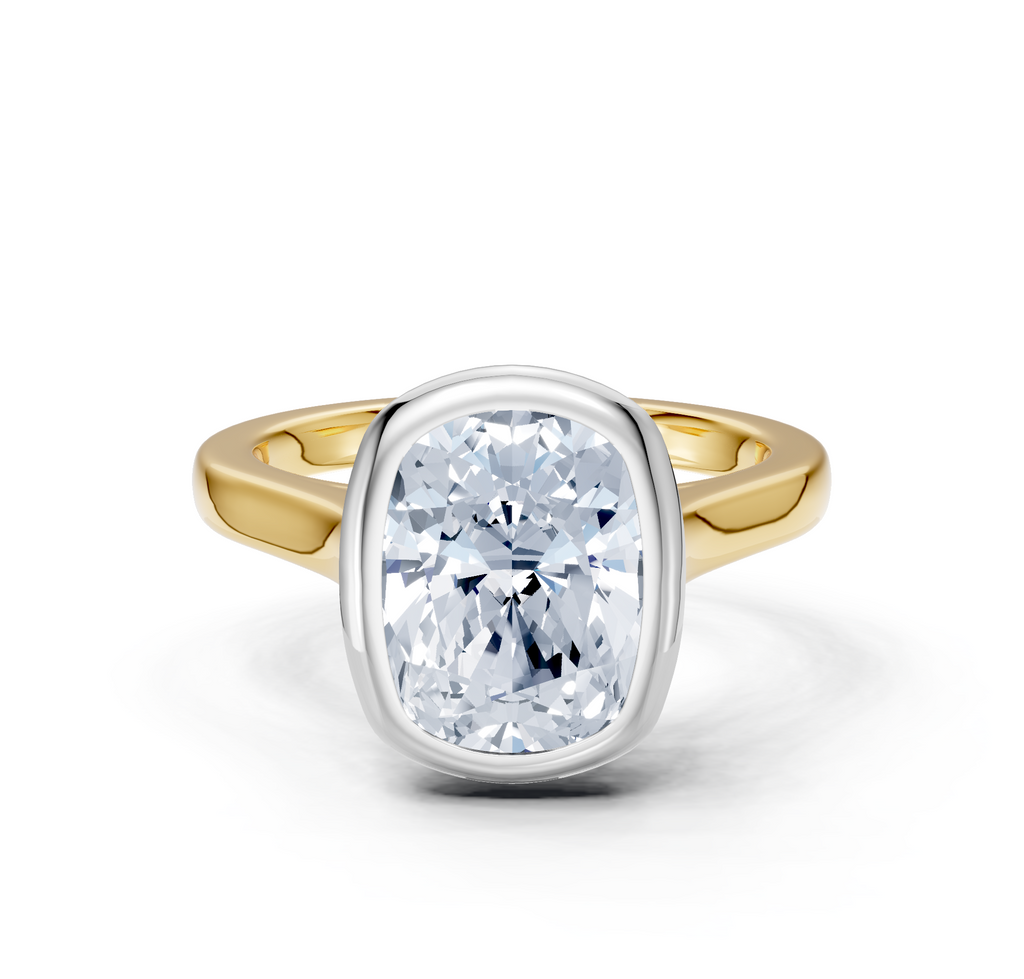 Image for Cathedral Bezel Set Engagement Ring | 18k Two Tone