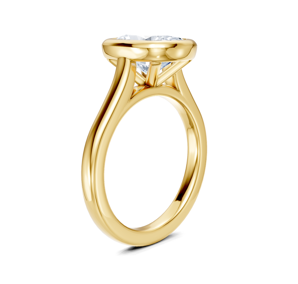 Image for Cathedral Bezel Set Engagement Ring | 18k Yellow Gold