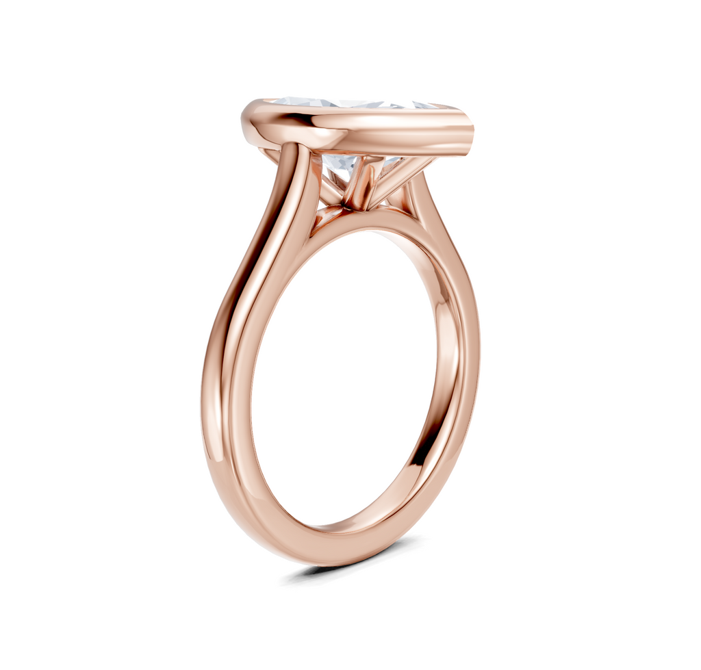 Image for Cathedral Bezel Set Engagement Ring | 14k Rose Gold