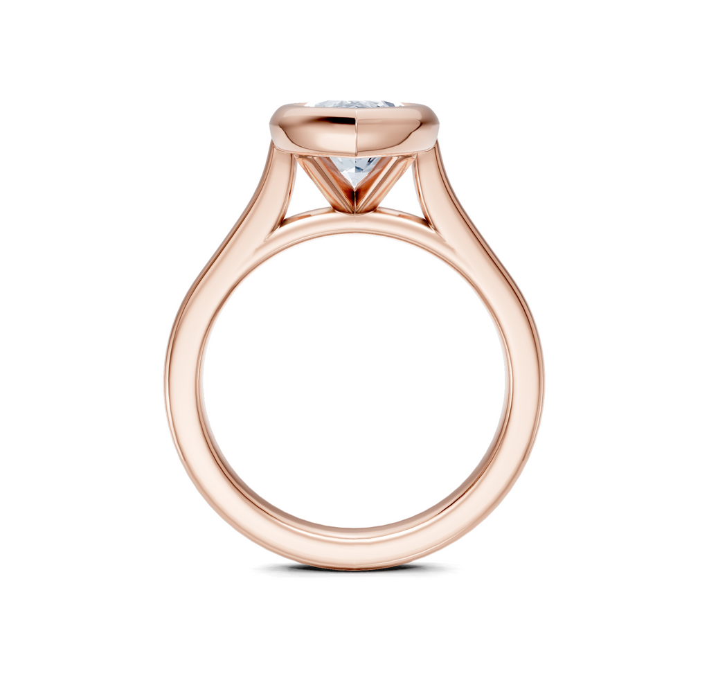 Image for Cathedral Bezel Set Engagement Ring | 14k Rose Gold