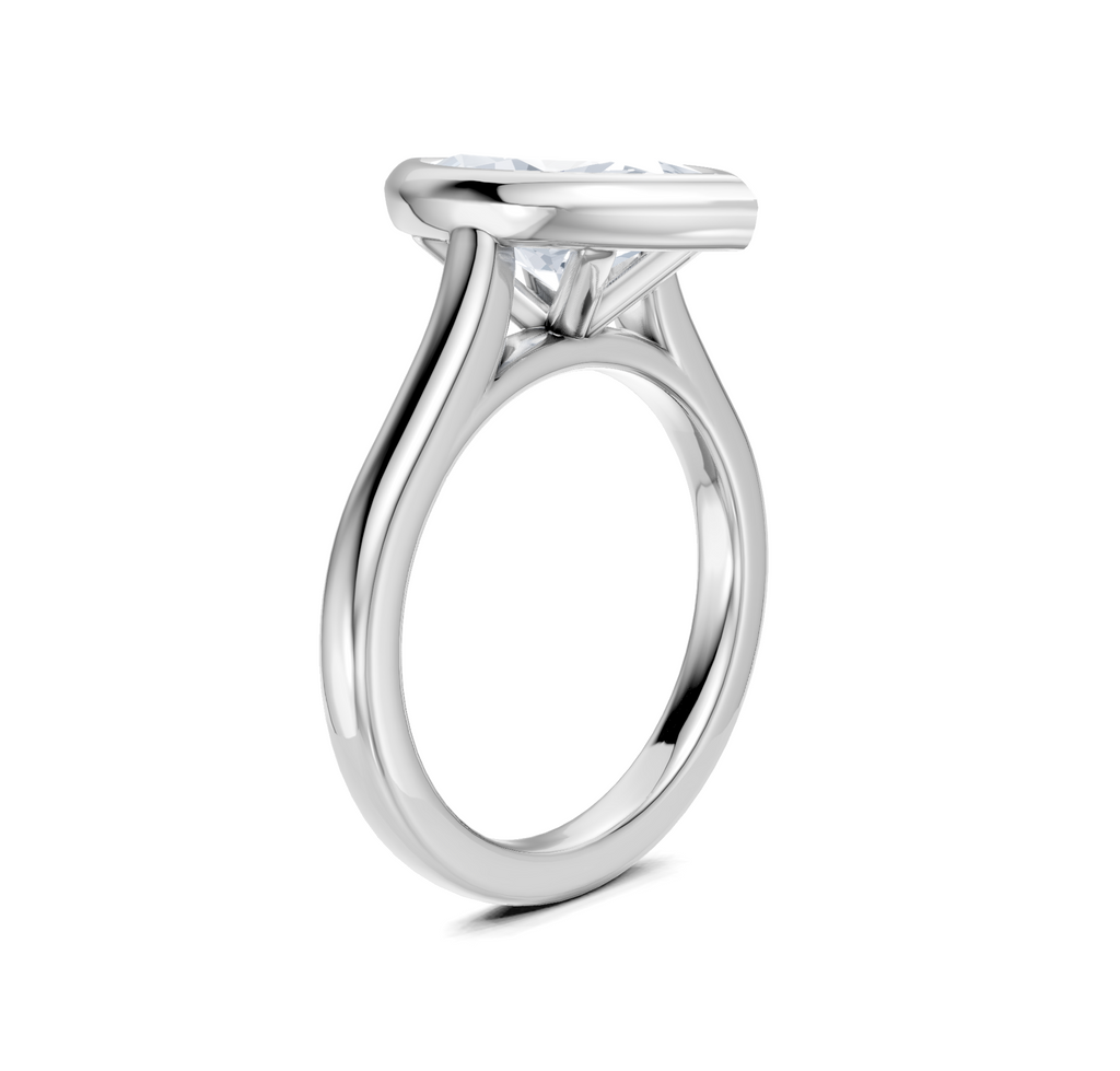 Image for Cathedral Bezel Set Engagement Ring | 18k White Gold