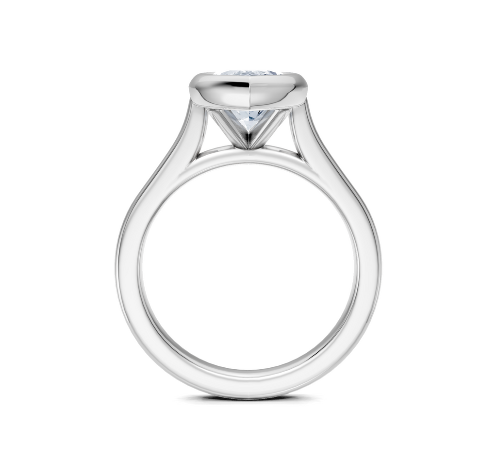 Image for Cathedral Bezel Set Engagement Ring | 18k White Gold