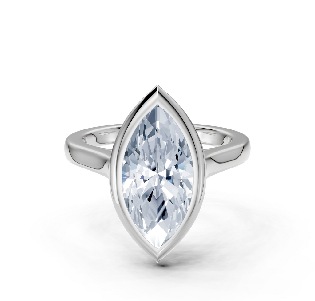 Image for Cathedral Bezel Set Engagement Ring | 14k White Gold