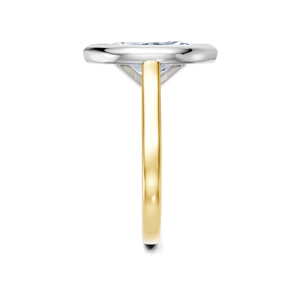 Image for Cathedral Bezel Set Engagement Ring | 14k Two Tone
