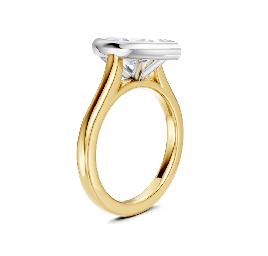 Image for Cathedral Bezel Set Engagement Ring | 18k Two Tone