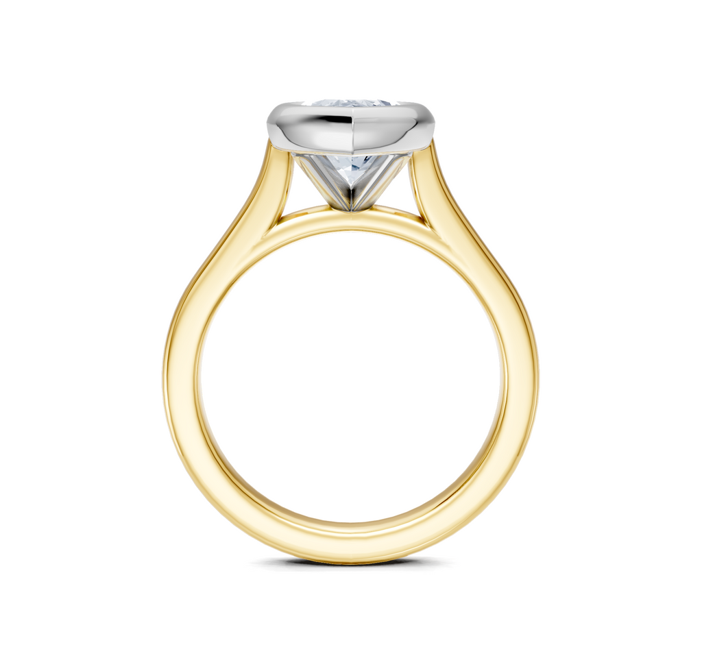 Image for Cathedral Bezel Set Engagement Ring | 18k Two Tone