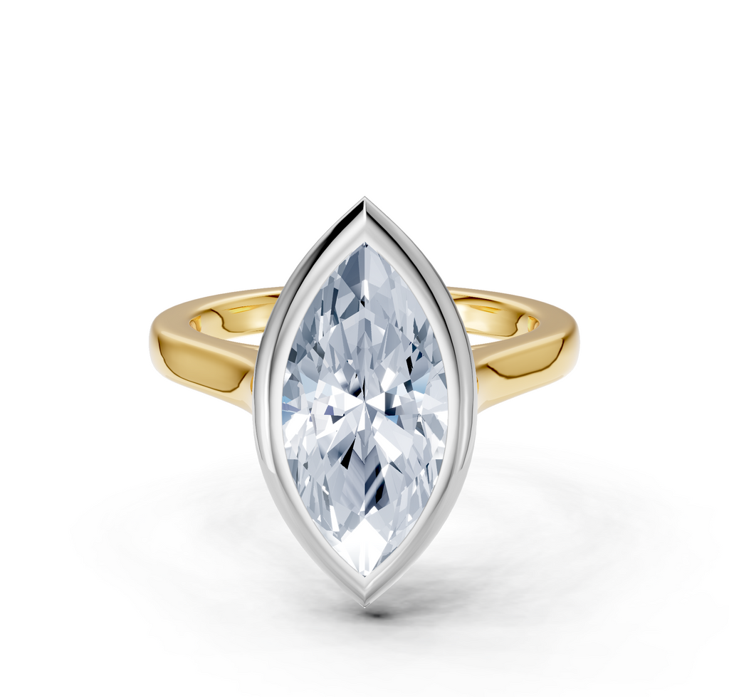 Image for Cathedral Bezel Set Engagement Ring | 14k Two Tone