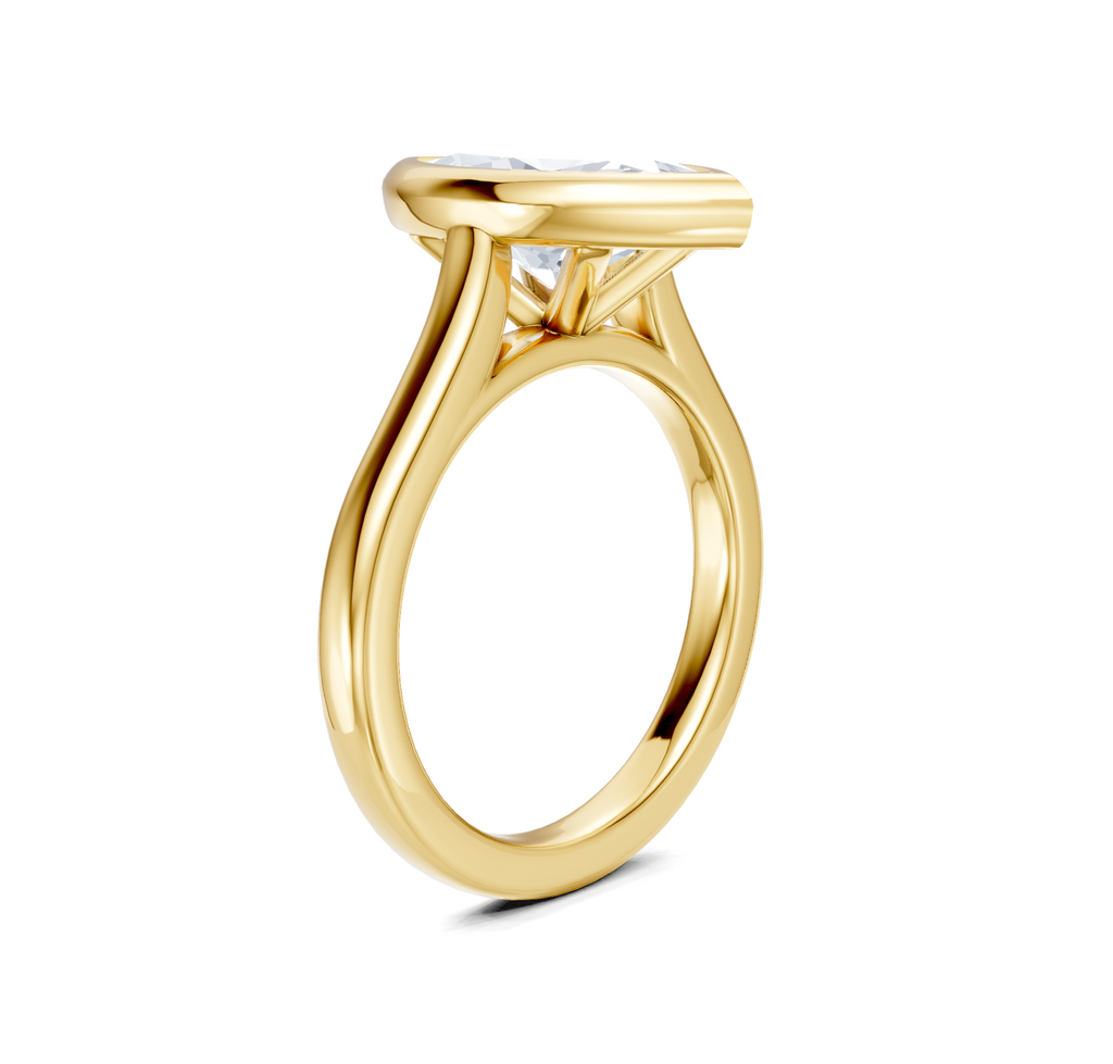 Image for Cathedral Bezel Set Engagement Ring | 18k Yellow Gold