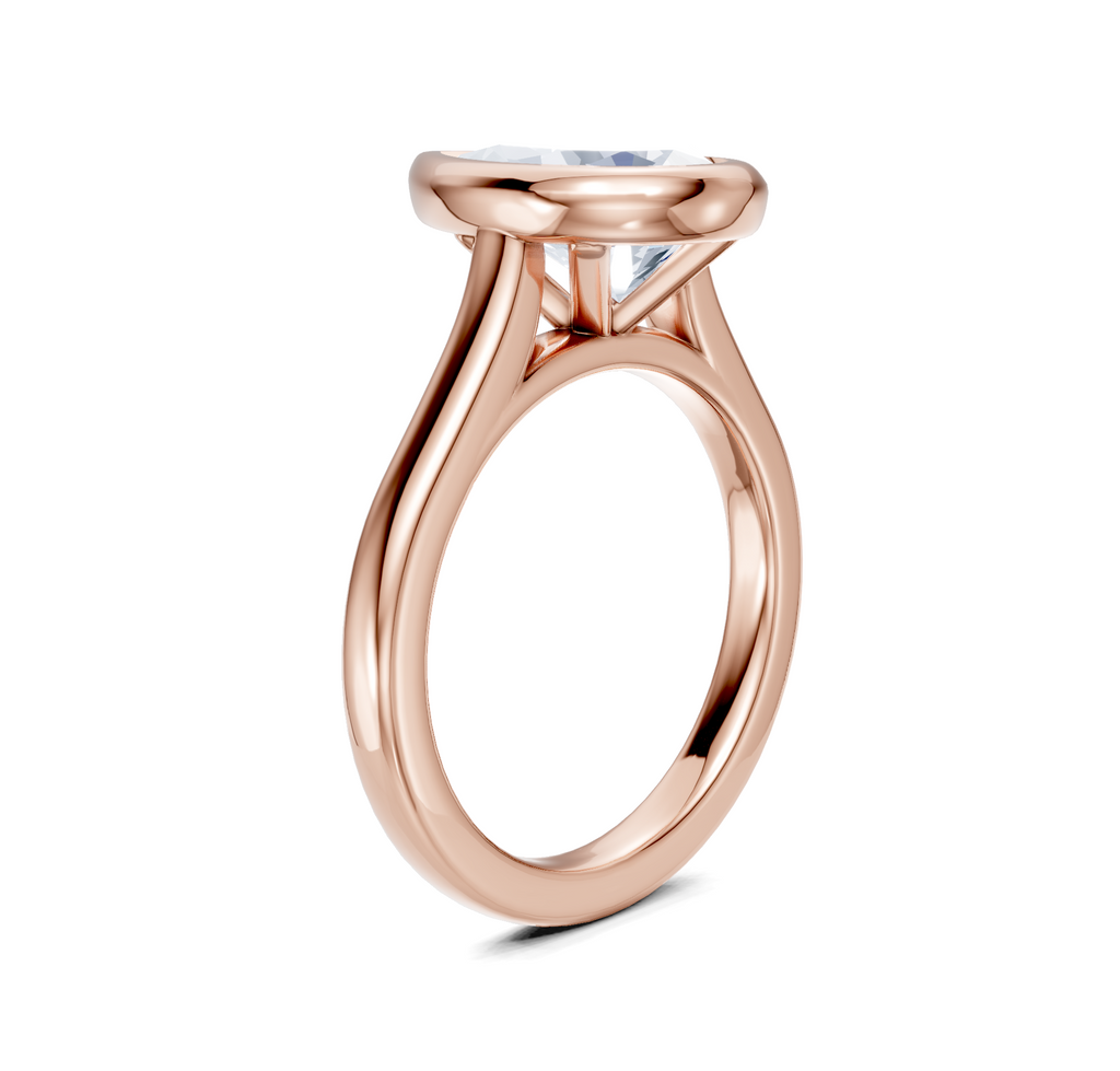 Image for Cathedral Bezel Set Engagement Ring | 18k Rose Gold