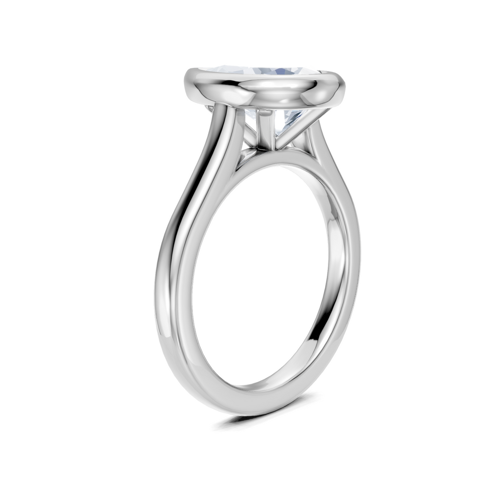 Image for Cathedral Bezel Set Engagement Ring | 14k White Gold