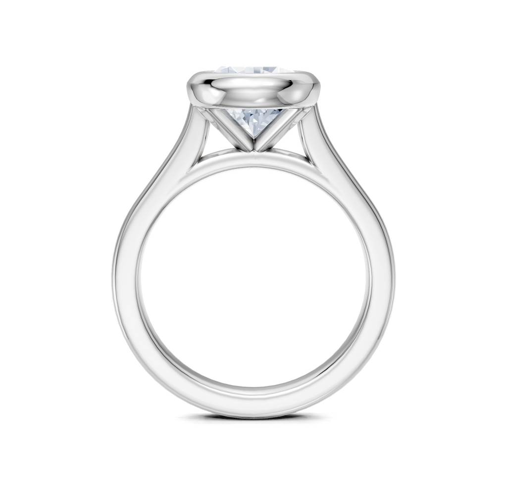 Image for Cathedral Bezel Set Engagement Ring | 18k White Gold