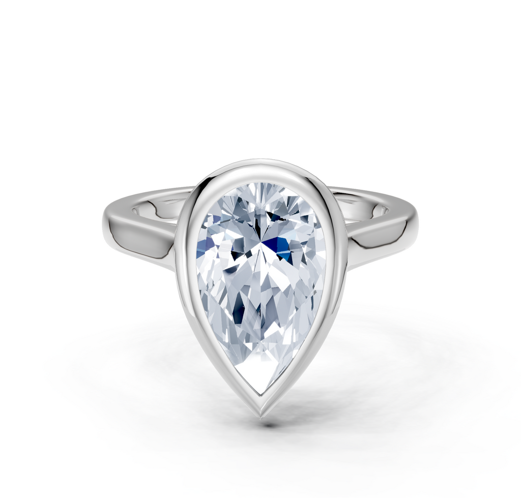 Image for Cathedral Bezel Set Engagement Ring | 14k White Gold