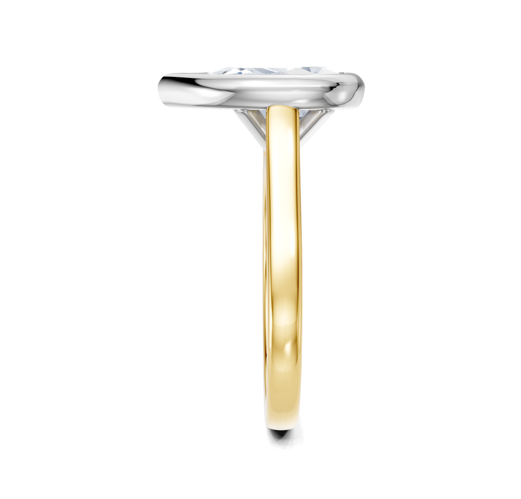 Image for Cathedral Bezel Set Engagement Ring | 18k Two Tone