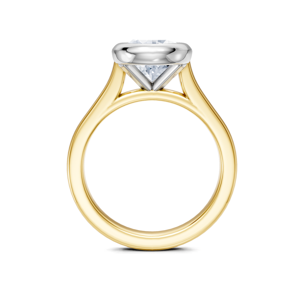 Image for Cathedral Bezel Set Engagement Ring | 14k Two Tone