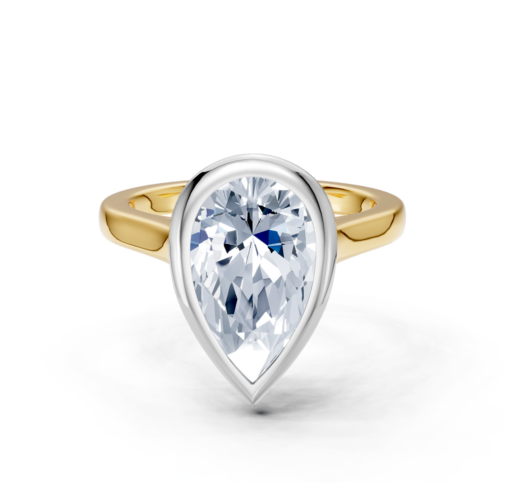 Image for Cathedral Bezel Set Engagement Ring | 14k Two Tone