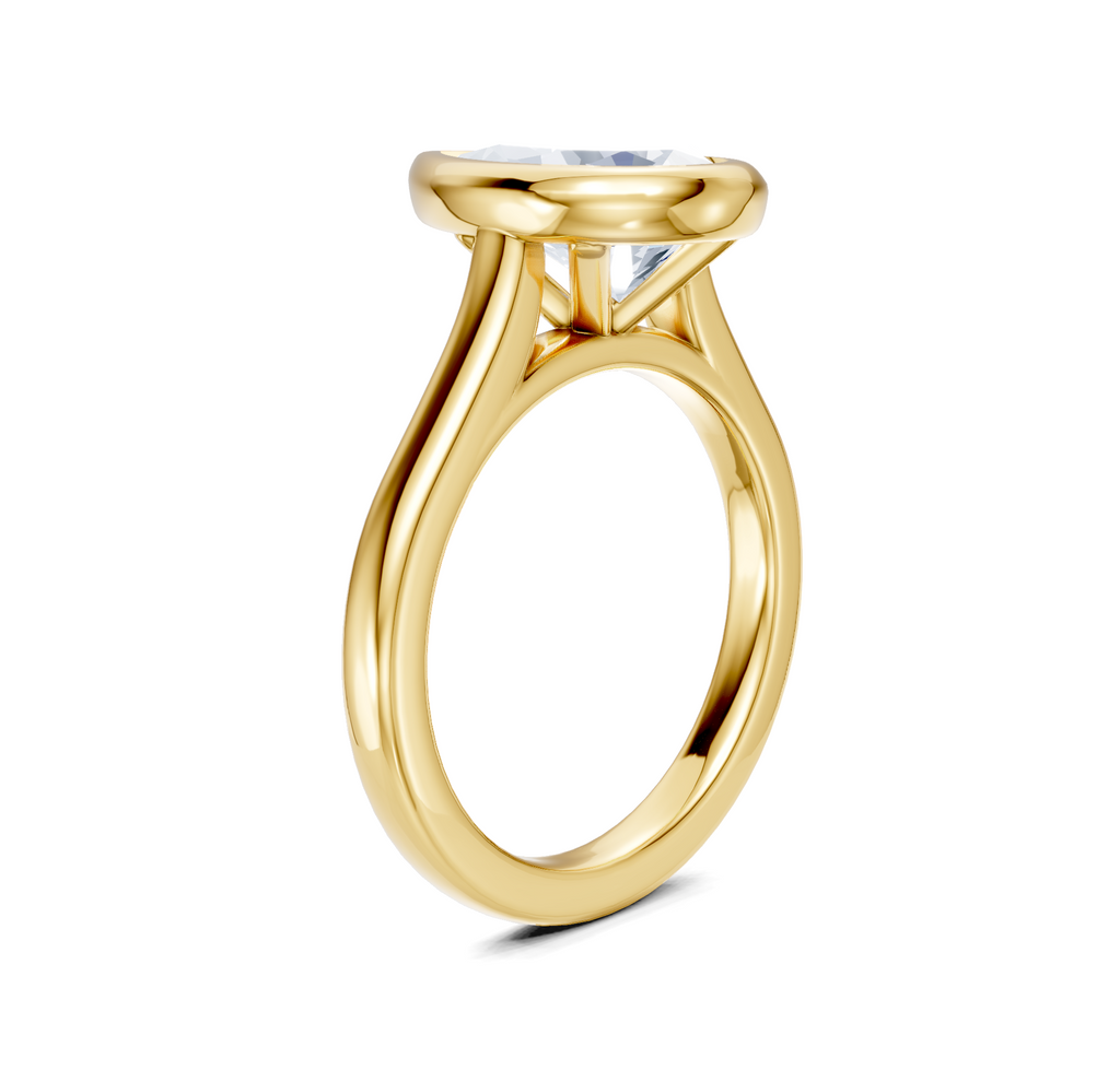Image for Cathedral Bezel Set Engagement Ring | 18k Yellow Gold