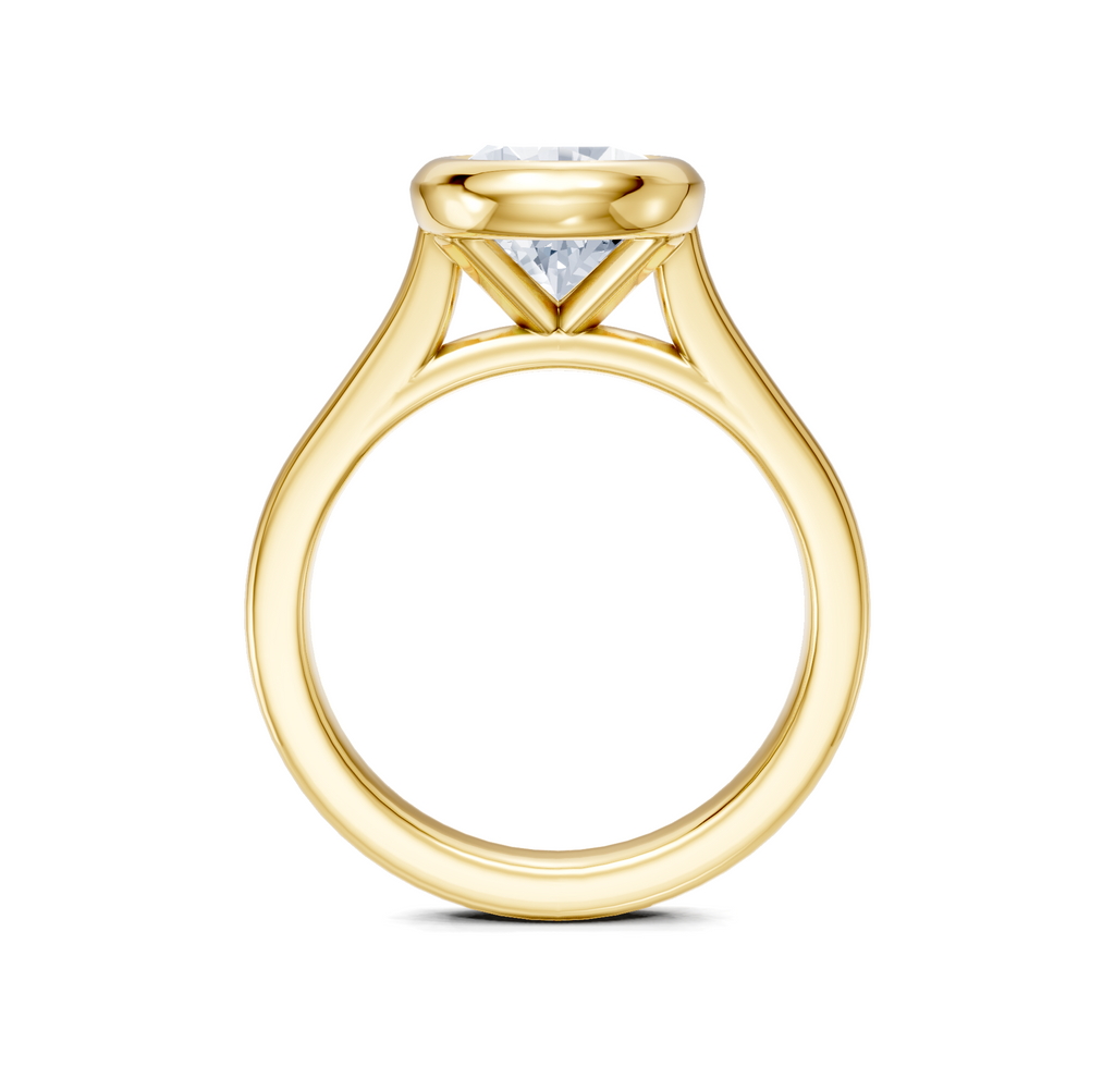 Image for Cathedral Bezel Set Engagement Ring | 14k Yellow Gold