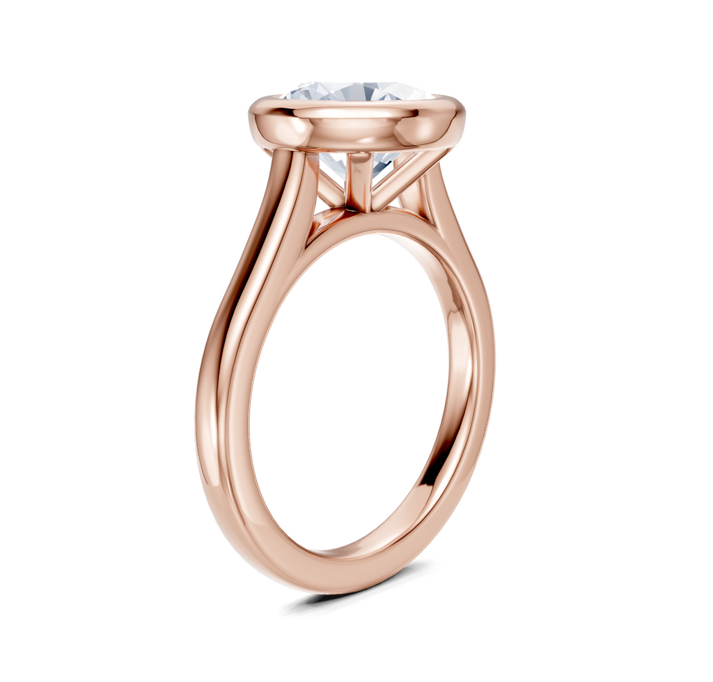 Image for Cathedral Bezel Set Engagement Ring | 14k Rose Gold