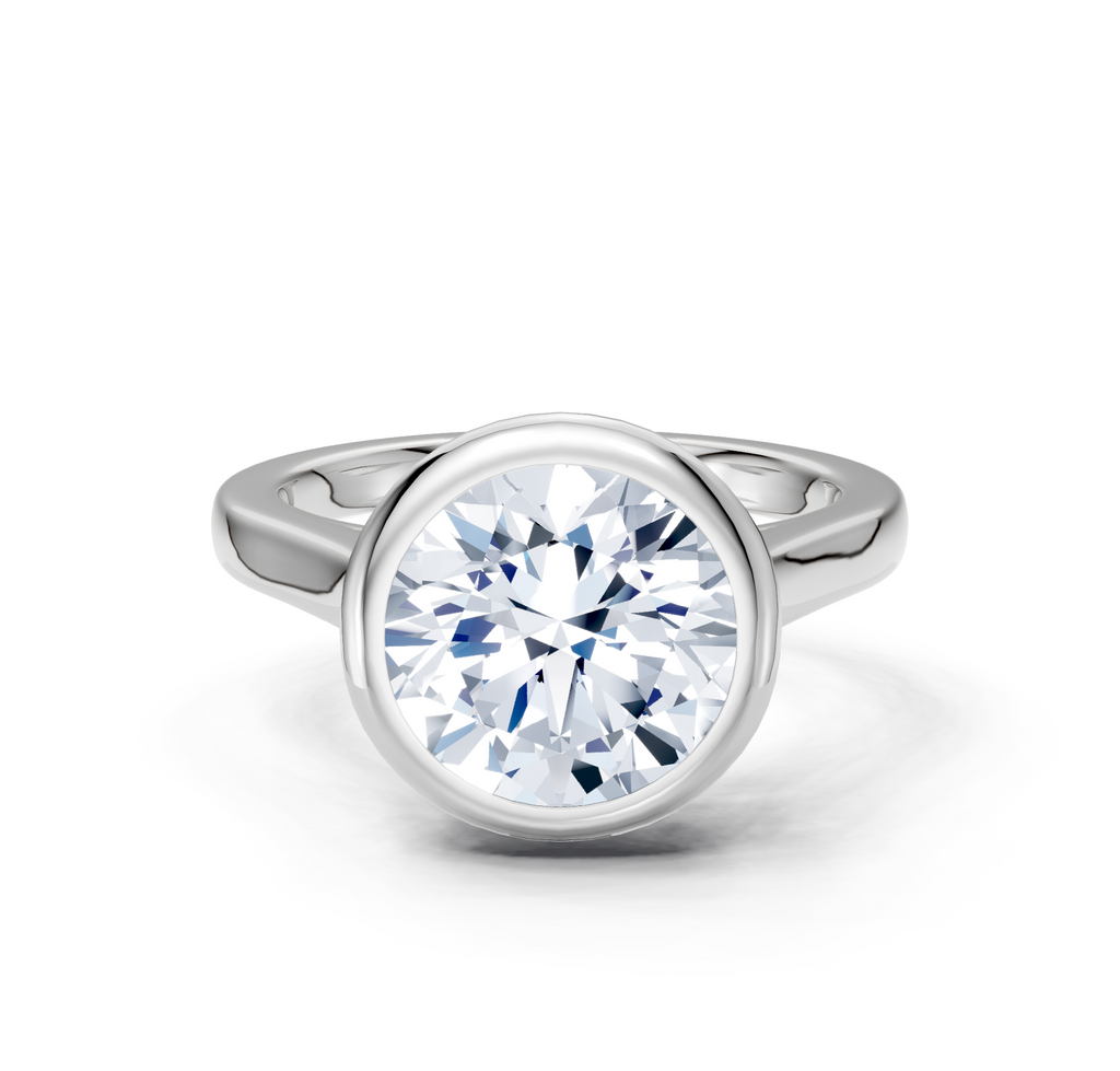 Image for Cathedral Bezel Set Engagement Ring | 14k White Gold