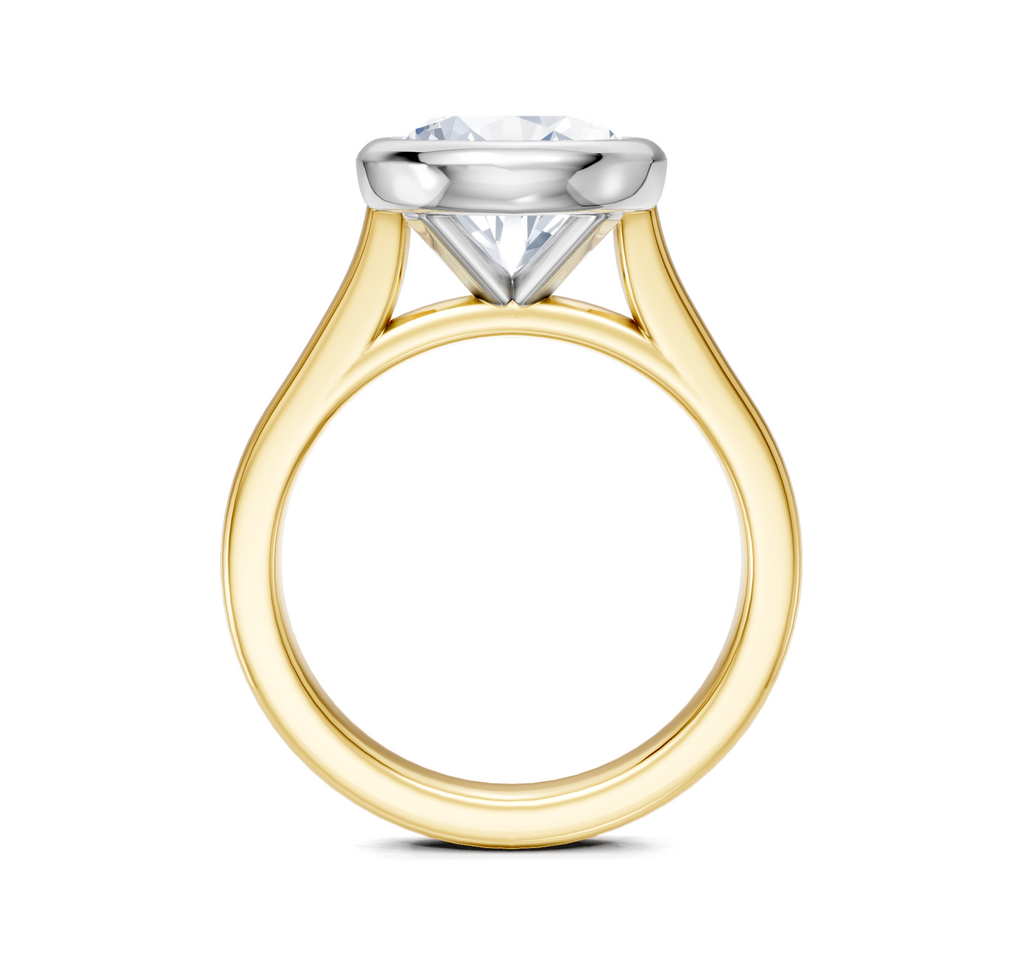 Image for Cathedral Bezel Set Engagement Ring | 18k Two Tone