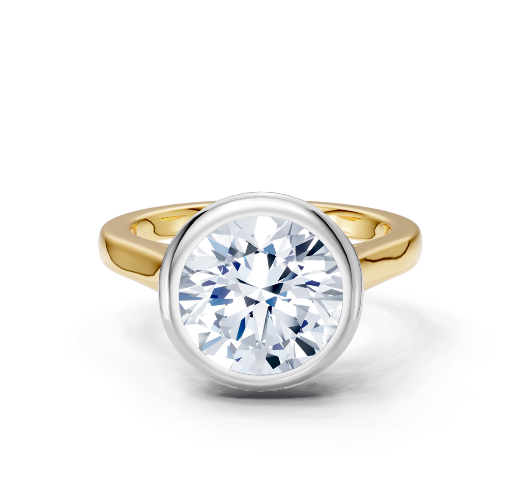 Image for Cathedral Bezel Set Engagement Ring | 18k Two Tone