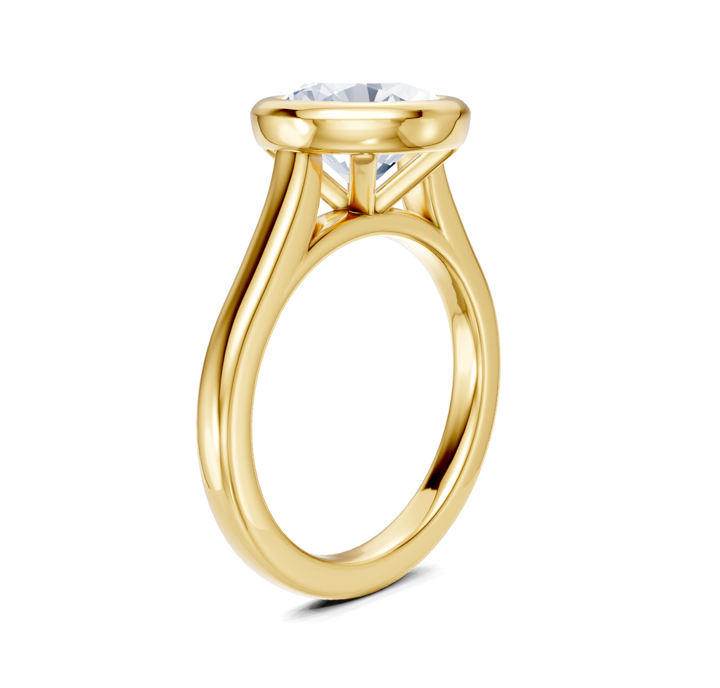 Image for Cathedral Bezel Set Engagement Ring | 18k Yellow Gold