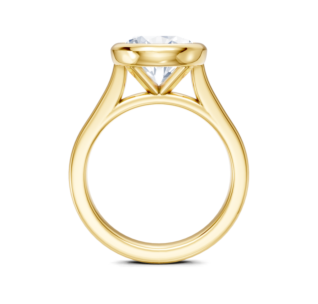 Image for Cathedral Bezel Set Engagement Ring | 18k Yellow Gold