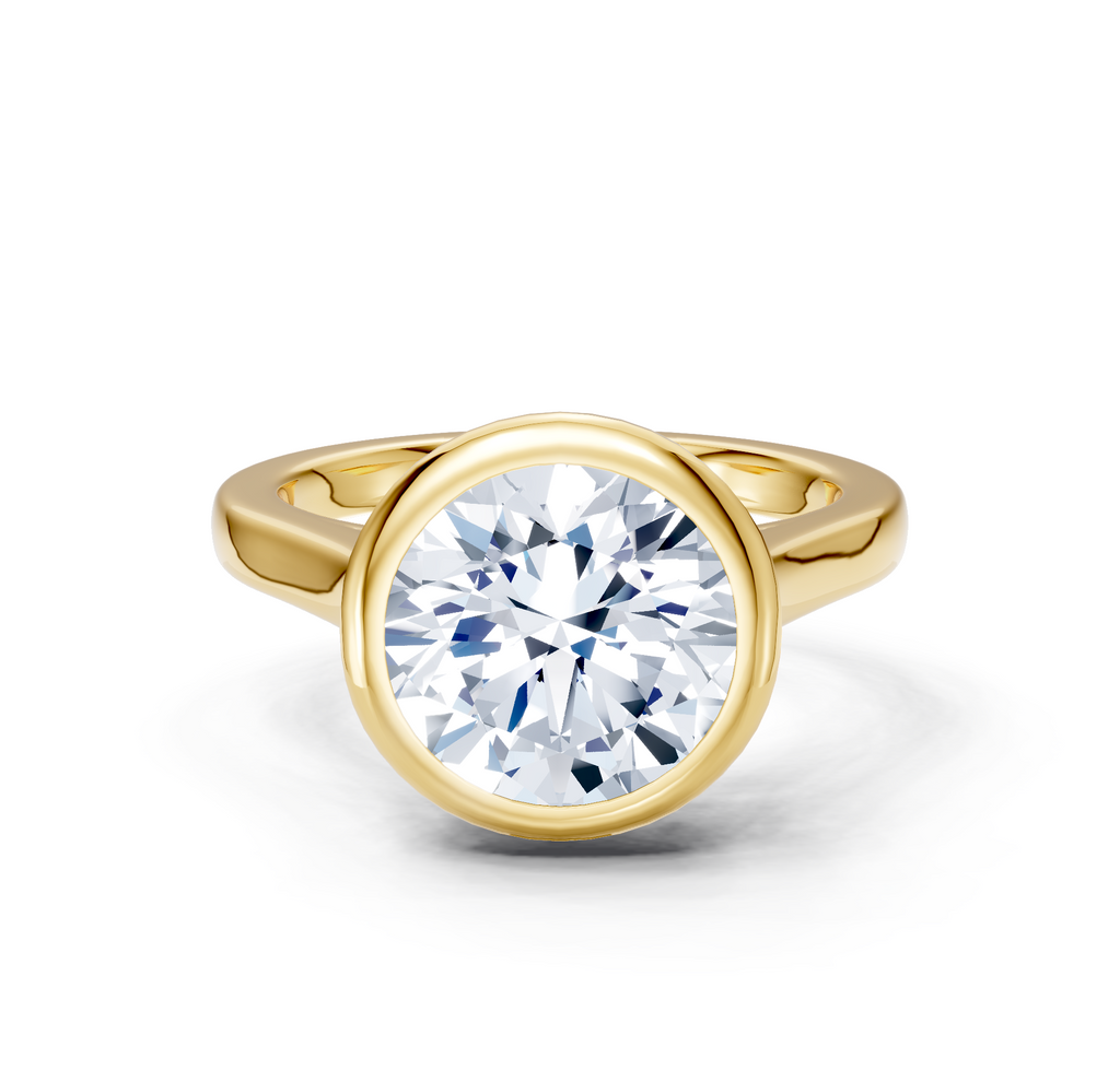 Image for Cathedral Bezel Set Engagement Ring | 14k Yellow Gold