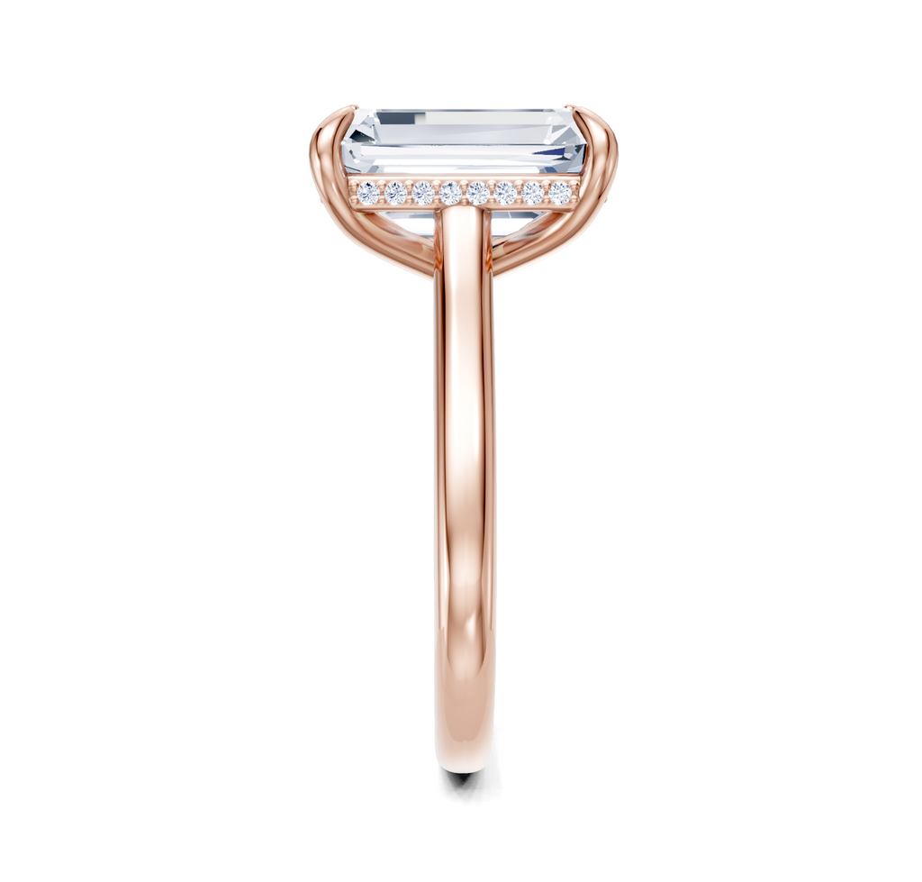 Image for Cathedral Hidden Halo Engagement Ring | 18k Rose Gold