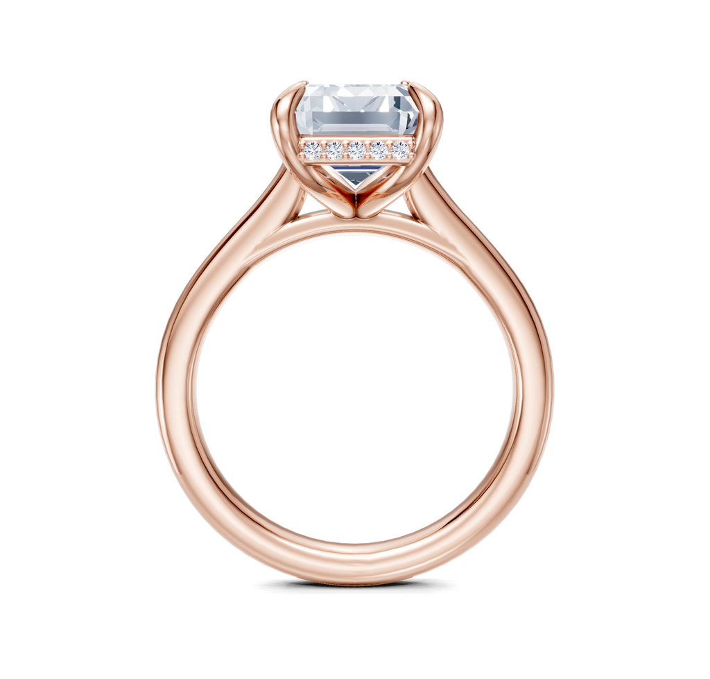 Image for Cathedral Hidden Halo Engagement Ring | 18k Rose Gold