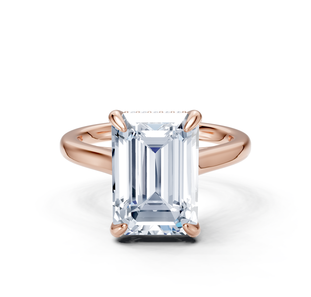 Image for Cathedral Hidden Halo Engagement Ring | 18k Rose Gold