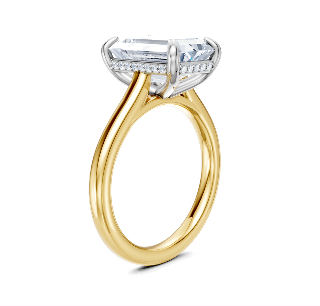 Image for Cathedral Hidden Halo Engagement Ring | 14k Two Tone