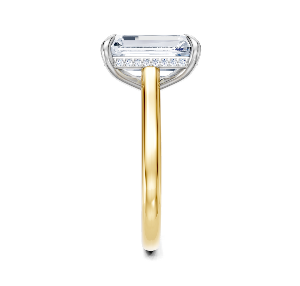 Image for Cathedral Hidden Halo Engagement Ring | 14k Two Tone