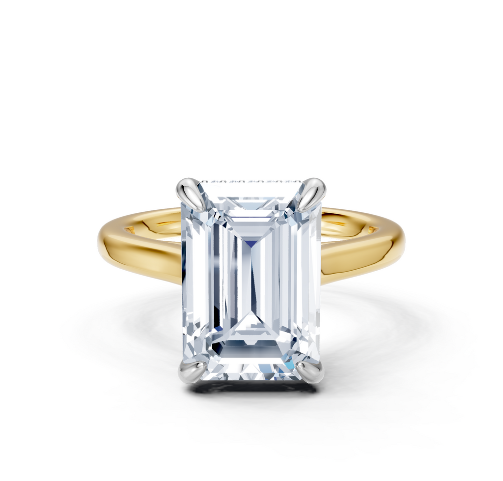 Image for Cathedral Hidden Halo Engagement Ring | 14k Two Tone