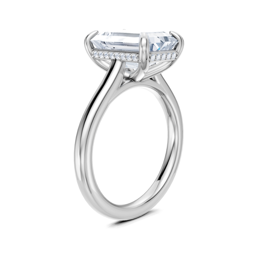 Image for Cathedral Hidden Halo Engagement Ring | Platinum