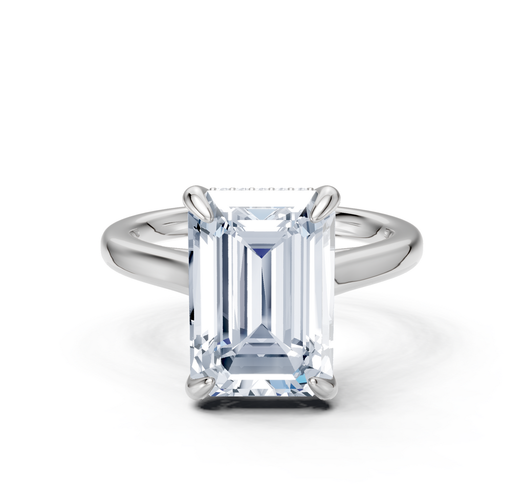 Image for Cathedral Hidden Halo Engagement Ring | 18k White Gold