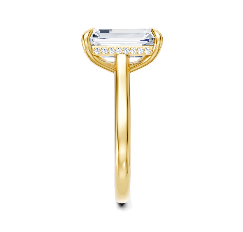 Image for Cathedral Hidden Halo Engagement Ring | 18k Yellow Gold