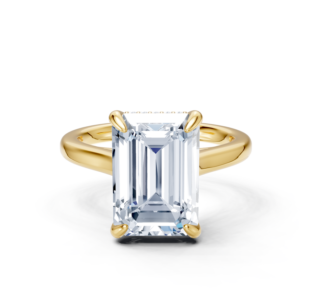Image for Cathedral Hidden Halo Engagement Ring | 18k Yellow Gold