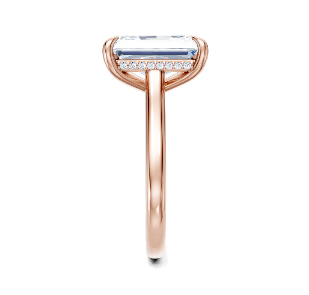 Image for Cathedral Hidden Halo Engagement Ring | 18k Rose Gold
