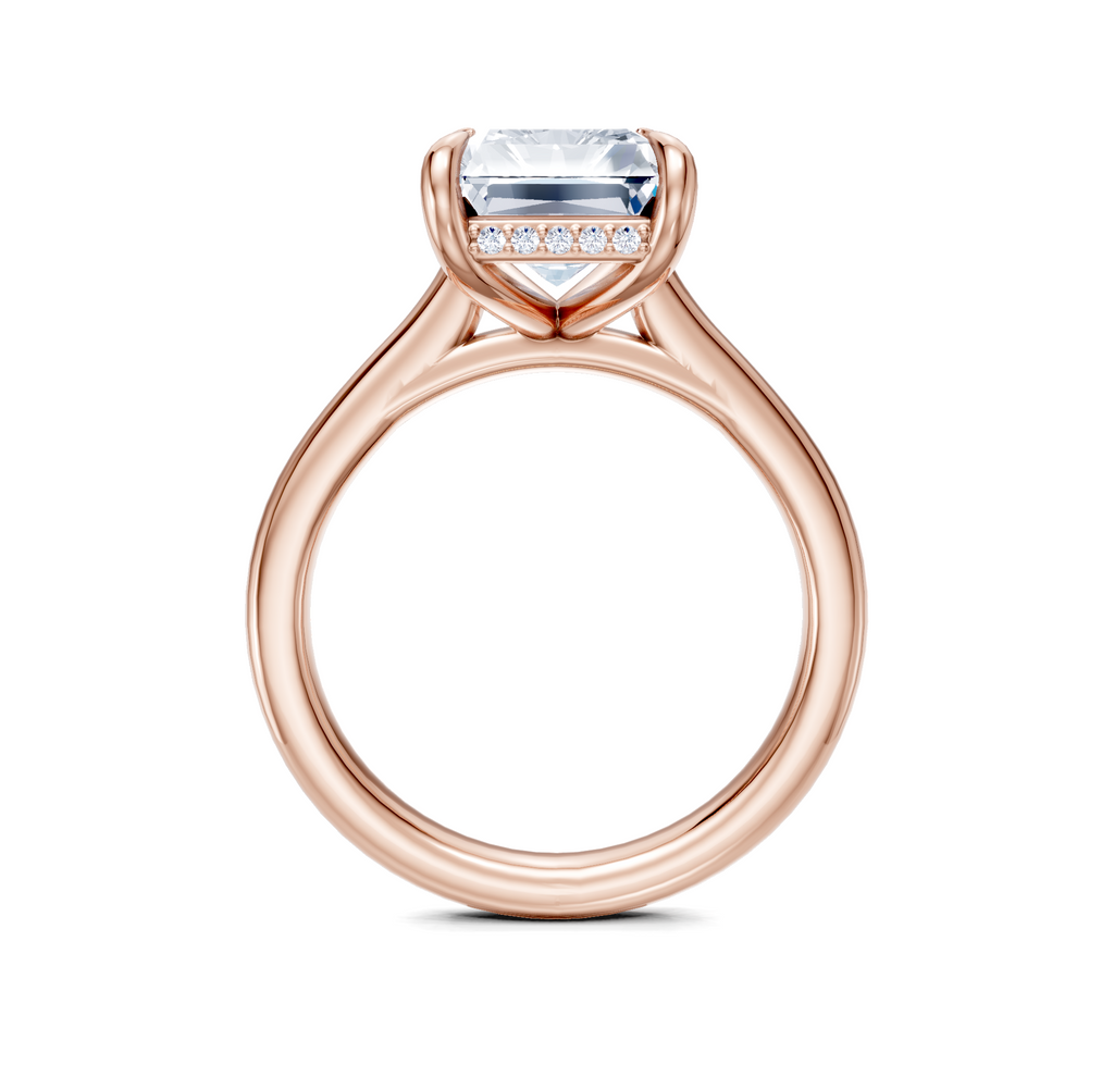 Image for Cathedral Hidden Halo Engagement Ring | 18k Rose Gold